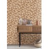 Caselio|Floral wallpaper for hallway in brown and gold, elegant|Art Deco