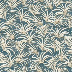 Casadeco|Papel pintado efecto tela azul denim|Azul