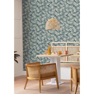 Casadeco|Papel pintado efecto tela azul denim|Azul 2