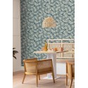 Caselio|Florale Tapete für Esszimmer mit Metallic-Details|Art Deco