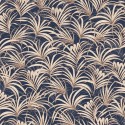 Caselio|Floral wallpaper in blue and copper, elegant|Wallpaper