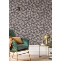 Caselio|Floral wallpaper in blue and copper, elegant|Wallpaper