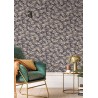 Caselio|Papier peint floral élégant bleu et cuivre|Papier Peint