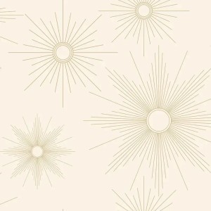 Caselio|Weiße und goldene Art-Déco-Tapete mit minimalistischem Muster|Art Deco