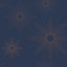 Caselio|Art Deco bedroom wallpaper in blue with golden stars|Wallpaper