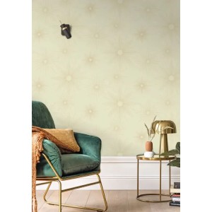 Caselio|Art Deco bedroom wallpaper in blue with golden stars|Wallpaper 2