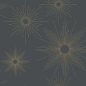 Caselio|Papier peint moderne noir avec étoiles dorées touche Art Déco|Art Déco