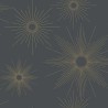 Caselio|Papel pintado moderno negro con estrellas doradas y un toque Art Decó|Art Deco