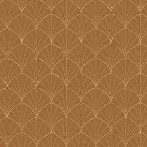Casamance|Papier peint Art Nouveau géométrique brun terre cuite doré|Art Déco