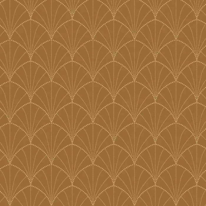Caselio|Papel pintado Art Decó marrón con forma de palmeras|Art Deco