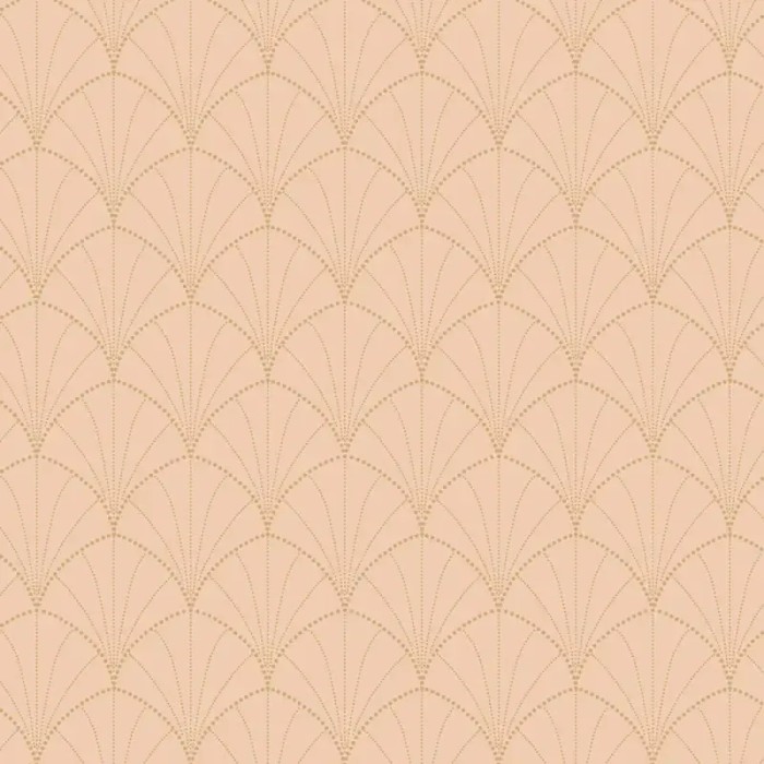 Papel pintado estilo Art Decó rosa y dorado - Caselio Golden Age 103824268