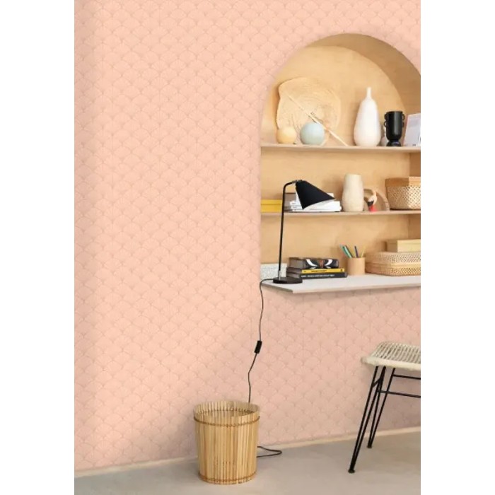 Caselio|Papier peint style Art Déco rose et or|Art Déco