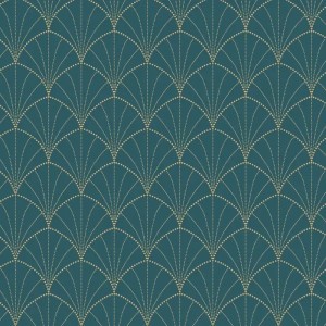 Caselio|Elegant Art Deco wallpaper with green and gold palms|Wallpaper