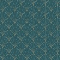 Caselio|Papier peint salon style Art Déco bleu et or|Art Déco
