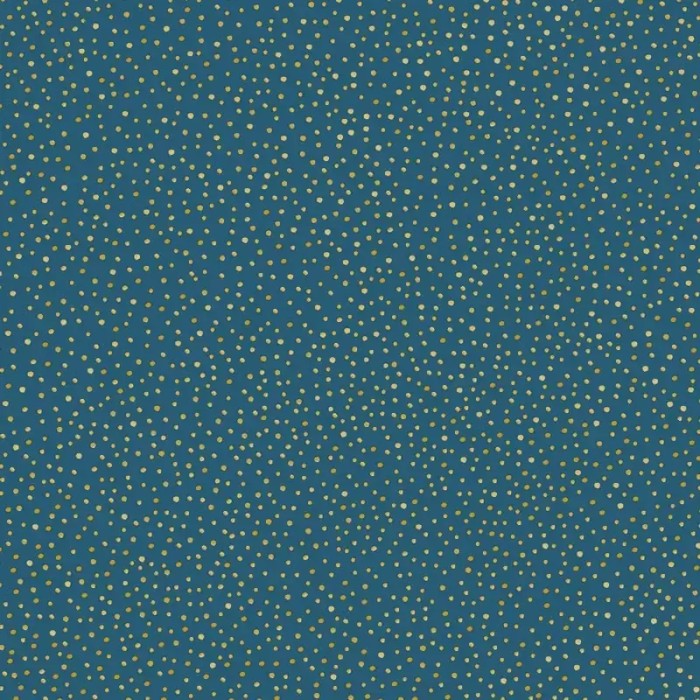 Caselio|Papel pintado azul con puntitos dorados|Papel Pintado