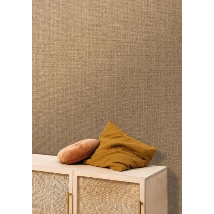 Caselio|Braune Juteoptik-Tapete|Raffiaimitation
