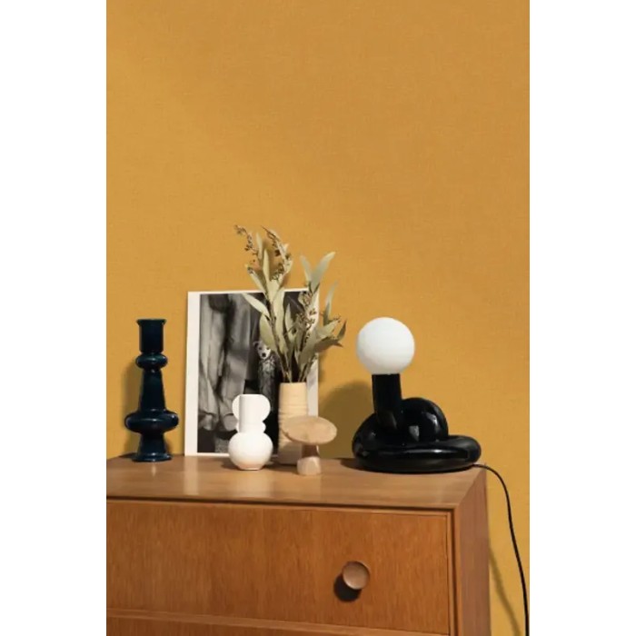 Caselio|Curry yellow jute effect wallpaper|Wallpaper