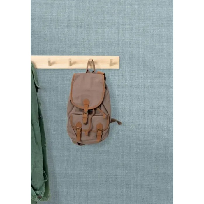 Caselio|Denim blue burlap effect wallpaper|Raffia Imitation