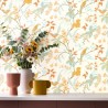 Caselio|Romantische Tapete mit Vögeln und Blumen|Romantisch