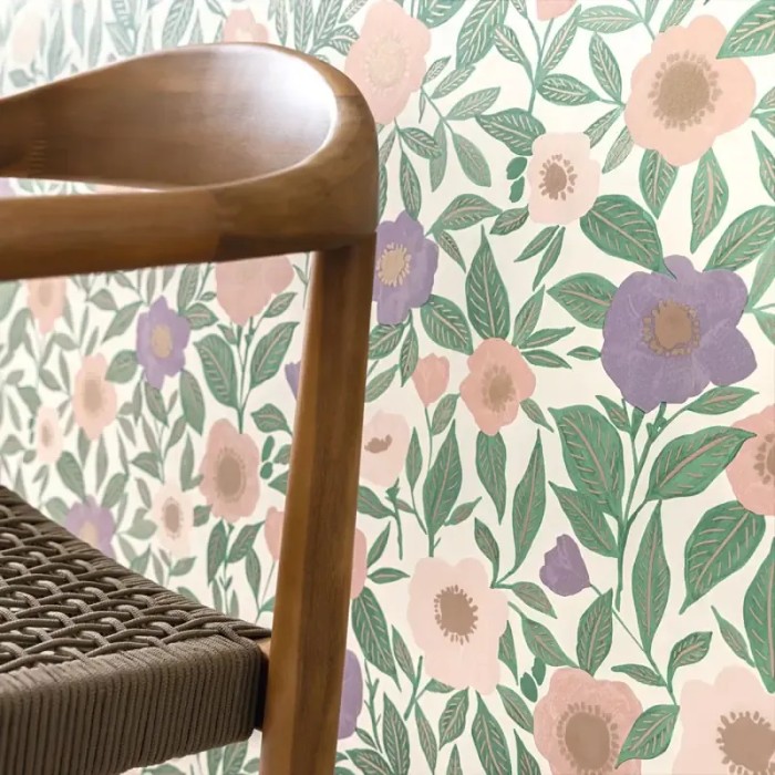 Caselio|Papel pintado floral, estampado de amapolas|Papel Pintado