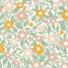 Caselio|Papier peint fleurs de coquelicots vert et jaune|Papier Peint