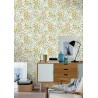 Caselio|Green and yellow poppy flower wallpaper|Wallpaper