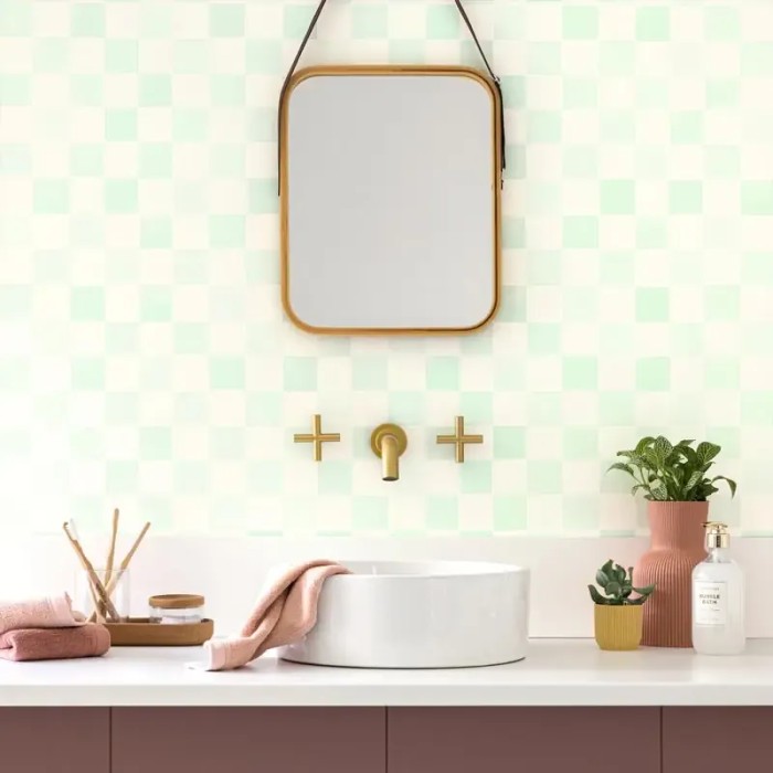 Caselio|Aqua Grün Mosaikfliesen-Optik Tapete|Fliesenimitat