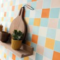 Caselio|Papier peint mosaïque multicolore|Imitation Carreaux