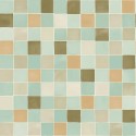 Caselio|Papier peint carreaux mosaïque vert et marron|Imitation Carreaux