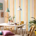 Caselio|Wide watercolor multicolor striped wallpaper|Youth Style