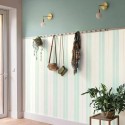Caselio|Scandinavian green and gold striped wallpaper|Stripes