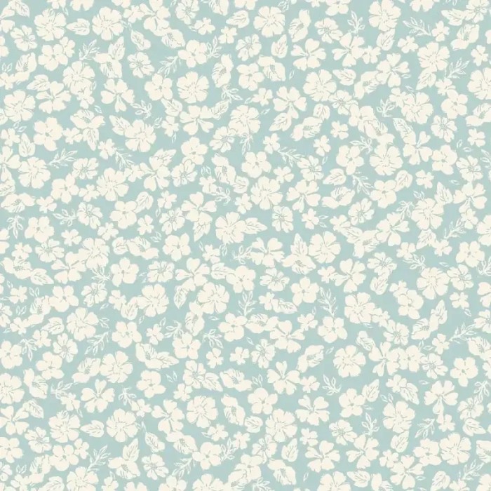 Caselio|Papel pintado florecillas de campo tonos azul pastel|Papel Pintado