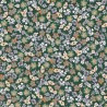 Caselio|Papel pintado estampado de florecillas verde y violeta|Papel Pintado