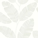 Caselio|Papier peint feuilles de bananier blanc et vert|Minimaliste