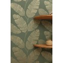 Caselio|Papier peint grandes feuilles de bananier vert kaki|Papier Peint