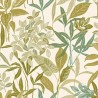Caselio|Papel pintado estampado hojas estilo floral verde musgo|Papel Pintado
