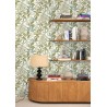 Caselio|Papel pintado estampado hojas estilo floral verde musgo|Papel Pintado
