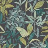 Caselio|Papier peint floral noir fleurs luxuriantes|Papier Peint