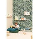 Caselio|Green and blue monstera leaf wallpaper|Wallpaper