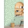 Caselio|Green floral wallpaper with eucalyptus branches|Wallpaper