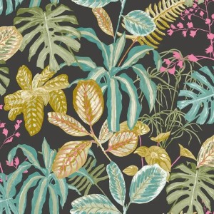 Papeldecor|Papier peint floral plantes sauvages marron et argent|Papier Peint