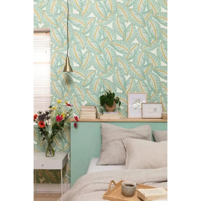 Papel pintado hojas grandes verdes, ideal dormitorio - Caselio Green & Co 103900637