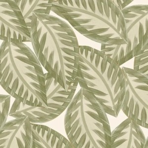 Caselio|Papier peint grandes feuilles vert pin|Moderne