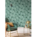 Caselio|Papier peint grandes feuilles vert pin|Moderne