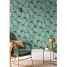 Caselio|Papier peint grandes feuilles vert pin|Moderne