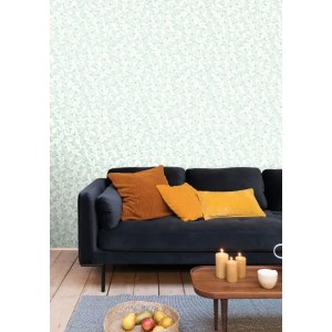 Casadeco|Papier peint style oriental, cerisier en fleur et pivoines bleu foncé|Fleurs Japonaises 2