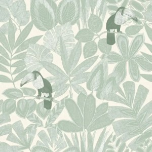 Casadeco|Papier peint scandinave avec fougères jaune ocre|Papier Peint