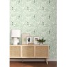 Caselio|Papier peint plantes exotiques et toucans vert et blanc|Papier Peint