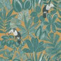 Caselio|Papier peint tropical plantes exotiques et toucans|Tropical