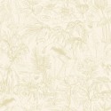 Caselio|Papier peint intemporel marais avec flamants roses beige|Papier Peint